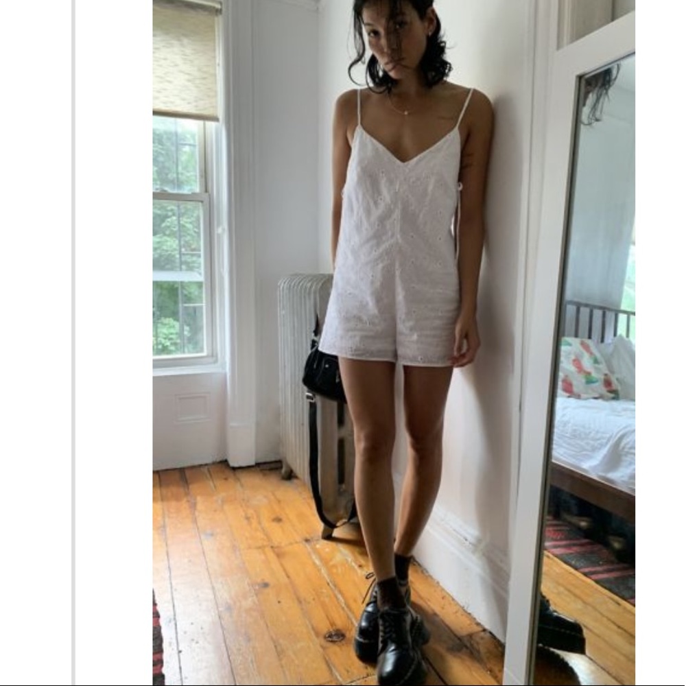 Urban Outfitters Eyelet Tie-Side Romper